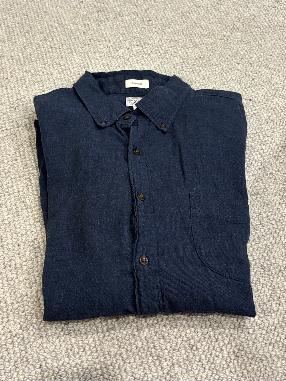 J. Crew Brushed Twill Classic Fit Navy Men’s Shirt